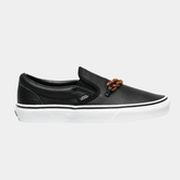 Women’s Classic Leather Slip-On Lifestyle Sneakers – Tortoise & Black