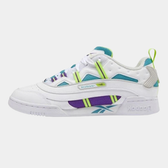 Men’s Retro Leather Lifestyle Trainers – White & Regal Purple