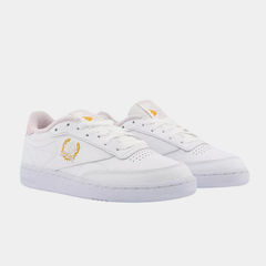 Women’s Classic Leather Lifestyle Sneakers – White & Frost Berry