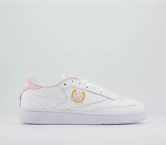 Women’s Classic Leather Lifestyle Sneakers – White & Frost Berry