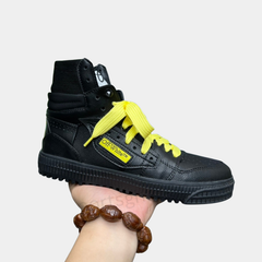 Off-White 3.0 Off-Court High-Top Sneakers – Black & Electric Yellow
