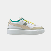 Women’s Platform Leather Lifestyle Sneakers – White & Pink Heritage