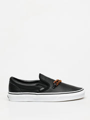 Women’s Classic Leather Slip-On Lifestyle Sneakers – Tortoise & Black