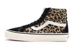 Vans Sk8-Hi 38 DX Anaheim Factory Black Tan Leopard Shoes