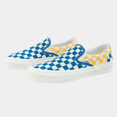 Vans Classic Slip-On – Split Checkerboard Blue, Yellow & White