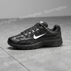 Nike P-6000 Mens Trainers Triple Black Retro Running Shoes