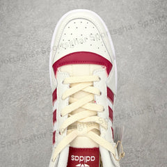 Adidas Forum Low Sneakers in White and Red – Leather Shoes