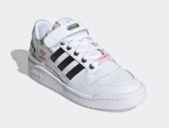 Women’s Retro Basketball Lifestyle Sneakers – White, Pink & Black Leather