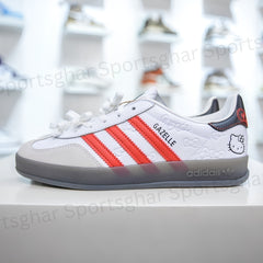 Adidas Gazelle Indoor x Hello Kitty – Cloud White & Red Special Edition Sneakers