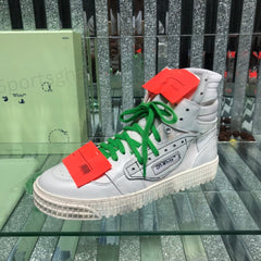 Off-White 3.0 Off-Court High-Top Sneakers – White & Kelly Green