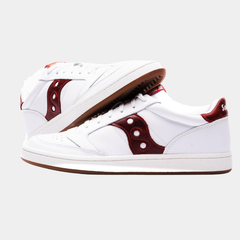 Classic Leather Court Sneakers – White & Red