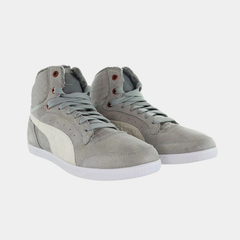 Puma Glyde Court Fur Women Grey Hi Top Trainers Sneakers Leather Shoes