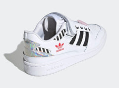 Women’s Retro Basketball Lifestyle Sneakers – White, Pink & Black Leather