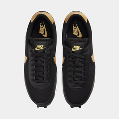 Women’s Retro Canvas Lifestyle Sneakers – Black, Gold & White