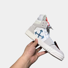 Off-White 3.0 Off-Court High-Top – White, Grey Suede & Glitter
