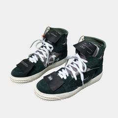 Off-White 3.0 Off-Court High-Top Sneakers – Triple Black & Anthracite Grey