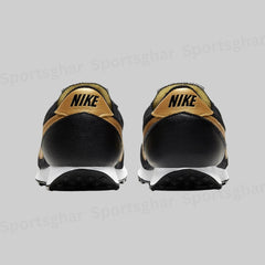 Women’s Retro Canvas Lifestyle Sneakers – Black, Gold & White