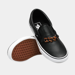 Women’s Classic Leather Slip-On Lifestyle Sneakers – Tortoise & Black
