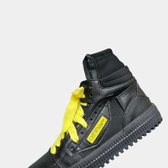 Off-White 3.0 Off-Court High-Top Sneakers – Black & Electric Yellow
