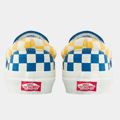 Vans Classic Slip-On – Split Checkerboard Blue, Yellow & White