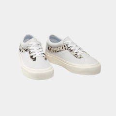 Vans Bold Ni White Pony Nubuck Leather Trainers Unisex Sneakers