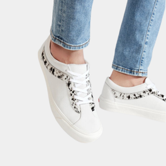 Vans Bold Ni White Pony Nubuck Leather Trainers Unisex Sneakers