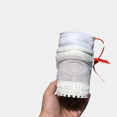 Off-White 3.0 Off-Court High-Top – White, Grey Suede & Glitter