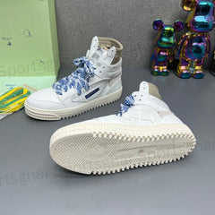 Off-White 3.0 Off-Court High-Top Sneakers – White & Cobalt Blue