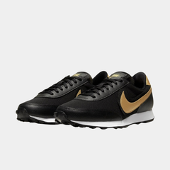 Women’s Retro Canvas Lifestyle Sneakers – Black, Gold & White
