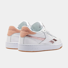 Women’s Classic Leather Lifestyle Sneakers – White & Blush Metallic