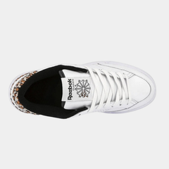 Women’s Classic Leather Lifestyle Sneakers – White, Black & Animal Print