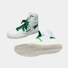 Off-White 3.0 Off-Court High-Top Sneakers – White & Kelly Green