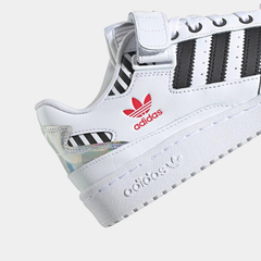 Women’s Retro Basketball Lifestyle Sneakers – White, Pink & Black Leather