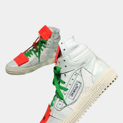 Off-White 3.0 Off-Court High-Top Sneakers – White & Kelly Green