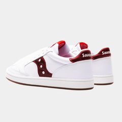 Classic Leather Court Sneakers – White & Red