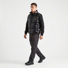 Prada Linea Rossa Men's Shiny Nylon Puffer Vest Sleeveless Gilet Jacket