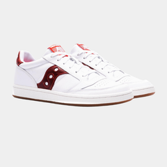 Classic Leather Court Sneakers – White & Red
