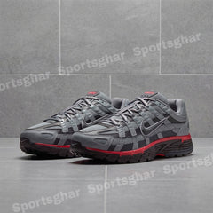 Nike P-6000 Men’s Trainers Grey Black Red Retro Running Sneakers