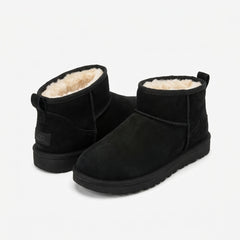 Women's Ultra Mini Suede Ankle Boots Fleece Lined Slip-On Winter Shoes