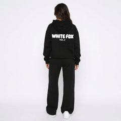 White Fox Vol. 3 Graphic Oversized Hoodie & Wide-Leg Tracksuit Set