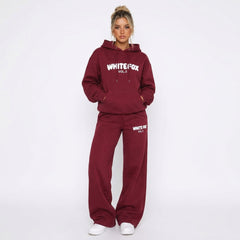 White Fox Vol. 3 Graphic Oversized Hoodie & Wide-Leg Tracksuit Set