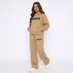 White Fox Vol. 3 Graphic Oversized Hoodie & Wide-Leg Tracksuit Set