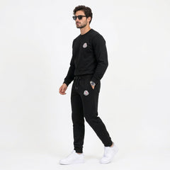 Moncler Men's Logo Patch Crewneck Sweatshirt & Joggers Fleece Tracksuit Set