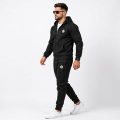 Moncler Men's Classic Full-Zip Hoodie & Joggers Fleece Tracksuit Set