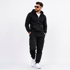 Stone Island Men's Compass Full-Zip Hoodie & Cargo Joggers Fleece Tracksuit Set