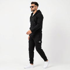 Stone Island Men's Compass Full-Zip Hoodie & Cargo Joggers Fleece Tracksuit Set
