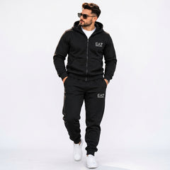 EA7 Emporio Armani Men's Full-Zip Hoodie & Joggers Fleece Tracksuit Set