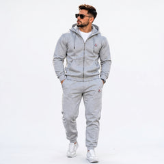 Moncler Men's Classic Full-Zip Hoodie & Joggers Fleece Tracksuit Set