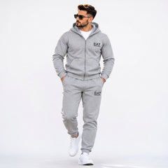 EA7 Emporio Armani Men's Full-Zip Hoodie & Joggers Fleece Tracksuit Set