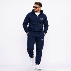 EA7 Emporio Armani Men's Full-Zip Hoodie & Joggers Fleece Tracksuit Set